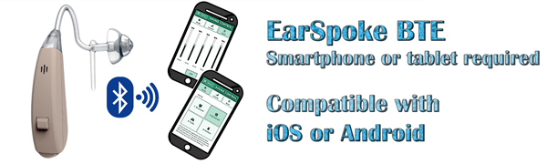 EarSpoke Hearing Amplifier banner - wireless programmable auto-fit hearing check